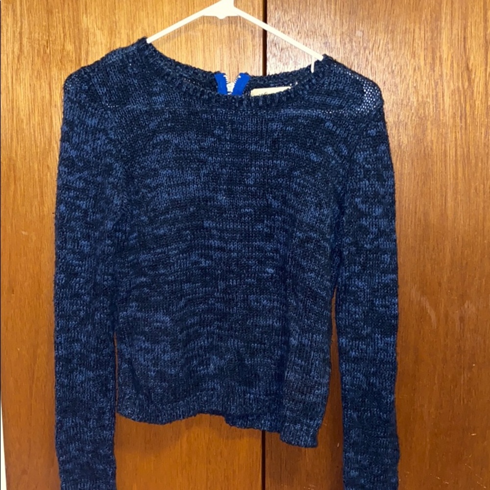 Hollister Navy Back-Zip Sweater